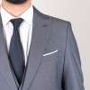 Slim Fit Erkek Armürlü Yelekli Çift Düğme Takım Elbise