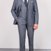 Slim Fit Erkek Armürlü Yelekli Çift Düğme Takım Elbise