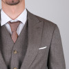 Slim Fit Erkek Armürlü Yelekli Sivri Yaka Takım Elbise