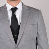 Slim Fit Erkek  Çizgi Desen Kombinli Yelekli Takım Elbise