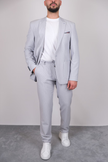 Slim Fit Çizgili Torba Cep Jogger Takım Elbise