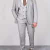 Slim Fit Erkek Dokulu Kombinli Yelekli Sivri Yaka Takım Elbise