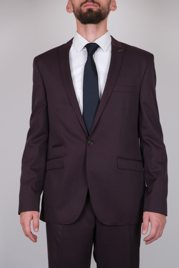Slim Fit Erkek Dokulu Yeleksiz Klasik Takım Elbise