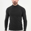 Slim Fit Erkek Yarım Balıkçı Dokuma Triko Kazak Antrasit