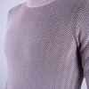 Slim Fit  Erkek Desenli Tam Boğazlı Dokuma Triko Bej