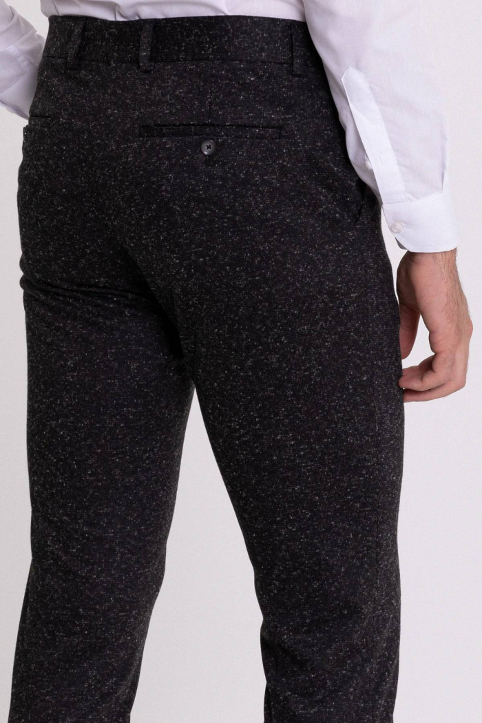 Slim Fit Erkek Armürlü Klasik Dar Paça Kumaş Pantolon