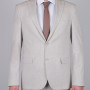 Slim Fit Erkek Sivri Yaka Yeleksiz Klasik Takım Elbise Bej