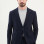 Slim Fit Erkek Mono Yaka Torba Cep Gofre Tek Blazer Ceket Lacivert