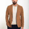 Slim Fit Erkek Mono Yaka Torba Cep Ham Keten Spor Ceket Kiremit