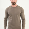 O Yaka Erkek Düz Bambu Kumaş Triko Sweat Gri