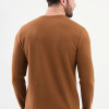 O Yaka Erkek Düz Bambu Kumaş Triko Sweat Camel
