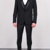 Slim Fit Kırlangıç Yaka Simli Smokin Siyah