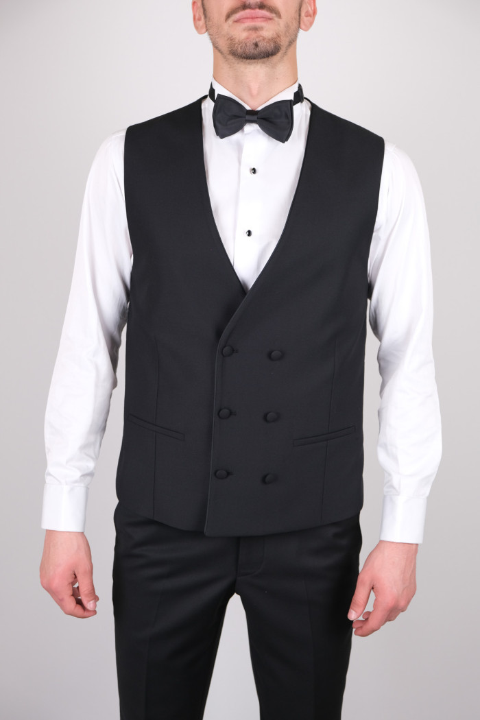 Slim Fit Kırlangıç Yaka Simli Smokin Siyah