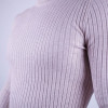 Extra Slim Fit Erkek Çizgi Desen Tam Boğazlı Triko Bej