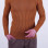 Extra Slim Fit Erkek Çizgi Desen Tam Boğazlı Triko Camel