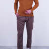Extra Slim Fit Erkek Çizgi Desen Tam Boğazlı Triko Camel