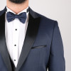 Slim Fit  Erkek Kırlangıç Yaka   Dokulu Armürlü  Orijinal Smokin Lacivert