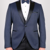 Slim Fit  Erkek Kırlangıç Yaka   Dokulu Armürlü  Orijinal Smokin Lacivert