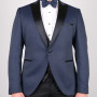 Slim Fit  Erkek Kırlangıç Yaka   Dokulu Armürlü  Orijinal Smokin Lacivert