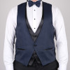 Slim Fit  Erkek Kırlangıç Yaka   Dokulu Armürlü  Orijinal Smokin Lacivert