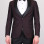 Slim Fit  Erkek Dokulu Kırlangıç Yaka Armürlü  Kombinli Smokin Bordo