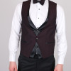 Slim Fit  Erkek Dokulu Kırlangıç Yaka Armürlü  Kombinli Smokin Bordo