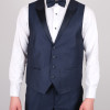 Slim Fit Erkek  Kırlangıç Saten  Yaka Armürlü Smokin Lacivert