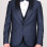 Slim Fit Erkek  Kırlangıç Saten  Yaka Armürlü Smokin Lacivert