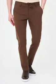 Slim Fit Erkek İpli Lastikli Likralı Penye Kumaş Jogger Pantolon 1