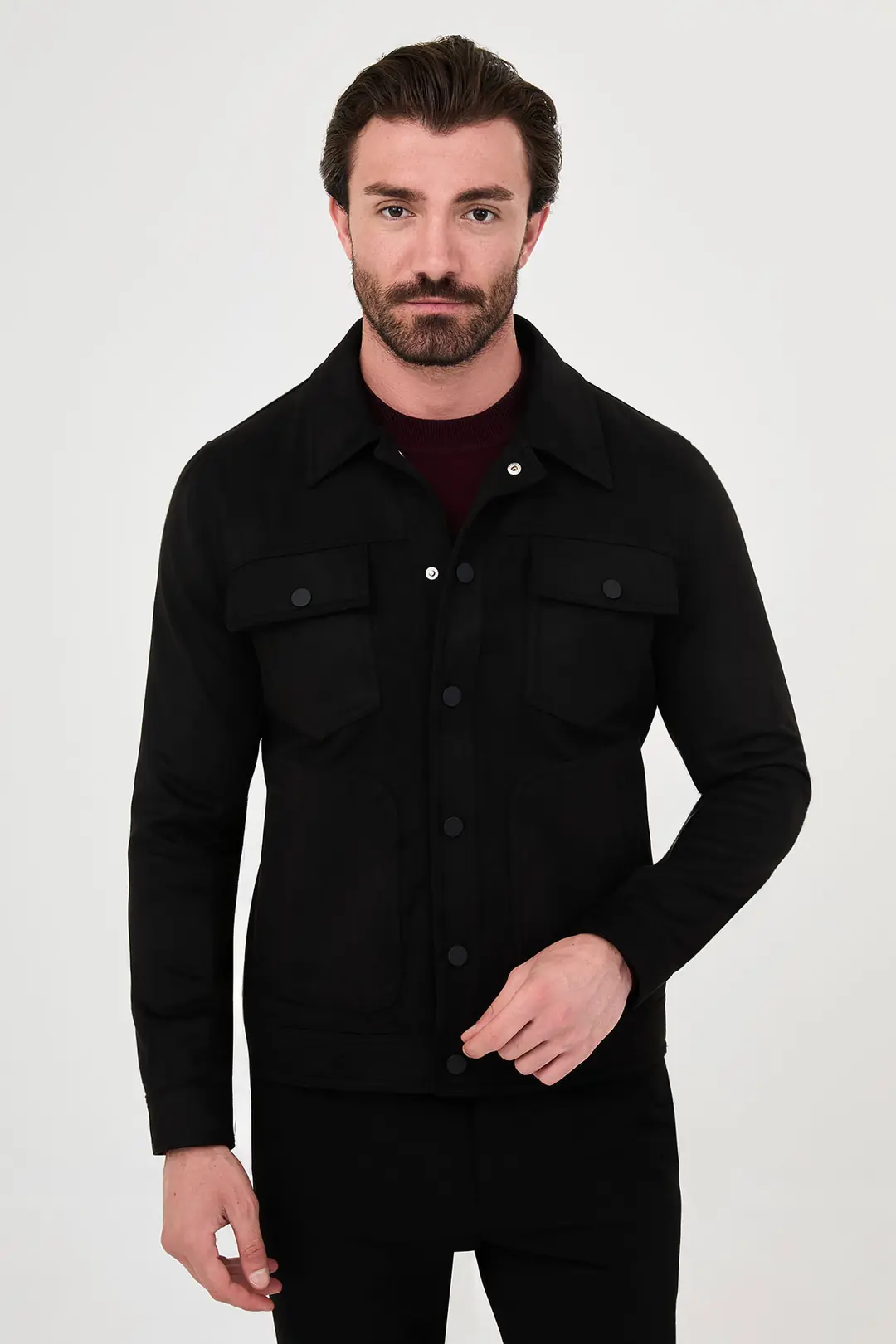 Erkek Cepli Model Çıt Çıtlı Spor Süet Spor Ceket 
