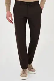 Slim Fit Erkek Yünlü İpli Jogger Lastikli Bel Kışlık Pantolon  1
