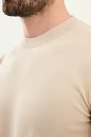 Slim Fit Erkek Bisiklet Yaka Düz Kısa Kollu Tshirt 4
