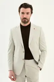 Slim Fit Erkek Mono Yaka Spor Pileli Pantolon Modern Takım Elbise 2