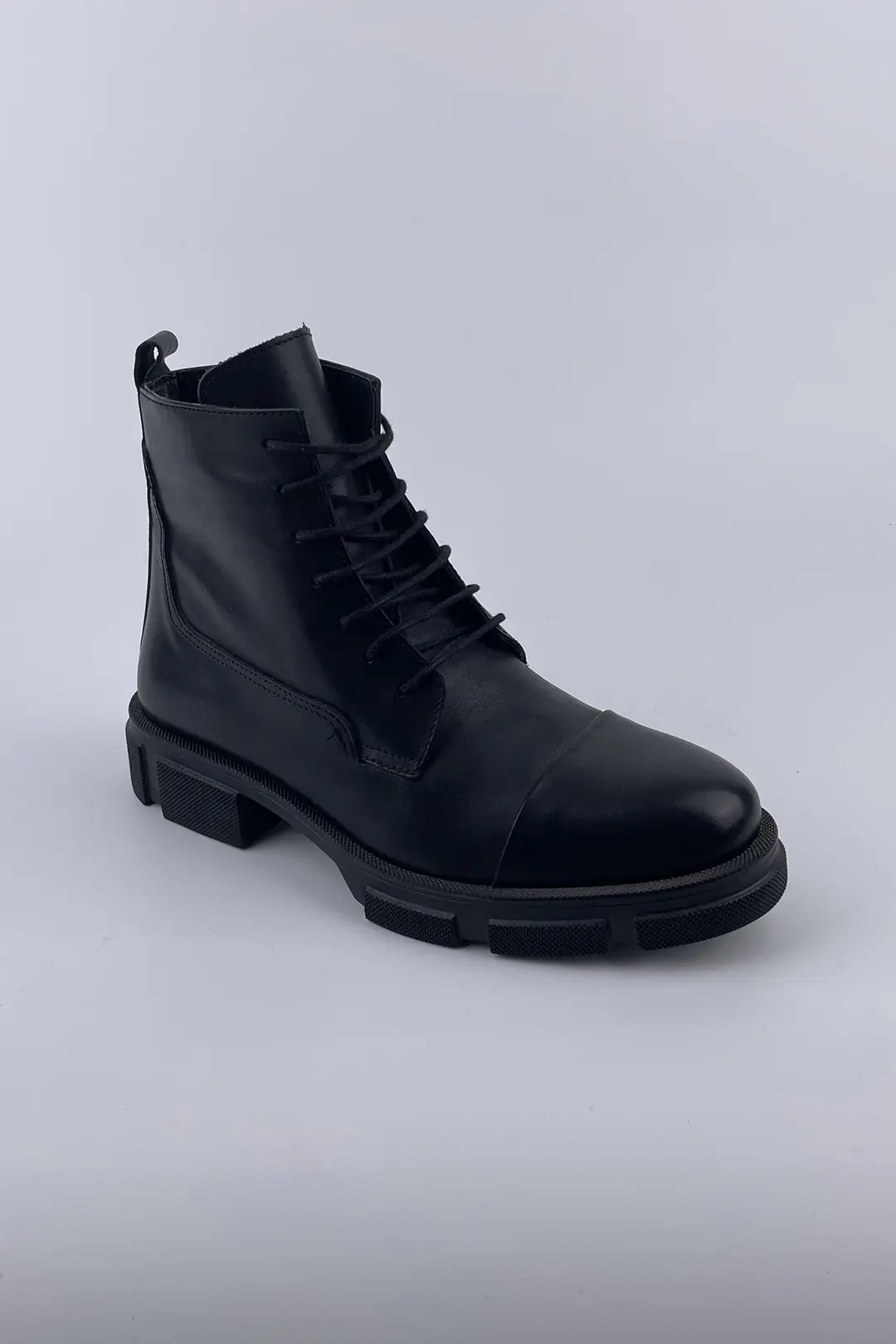 Erkek Hakiki Deri Bağcıklı  Yüksek Taban Postal Model Bot 4