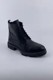 Erkek Hakiki Deri Bağcıklı  Yüksek Taban Postal Model Bot 4
