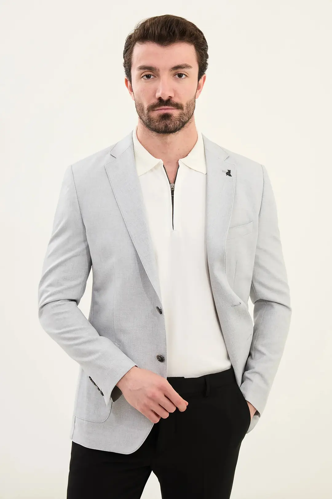 Slim Fit Erkek Mono Yaka Torba Cep Blazer Ceket 2