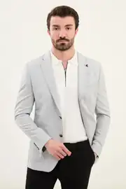 Slim Fit Erkek Mono Yaka Torba Cep Blazer Ceket 2