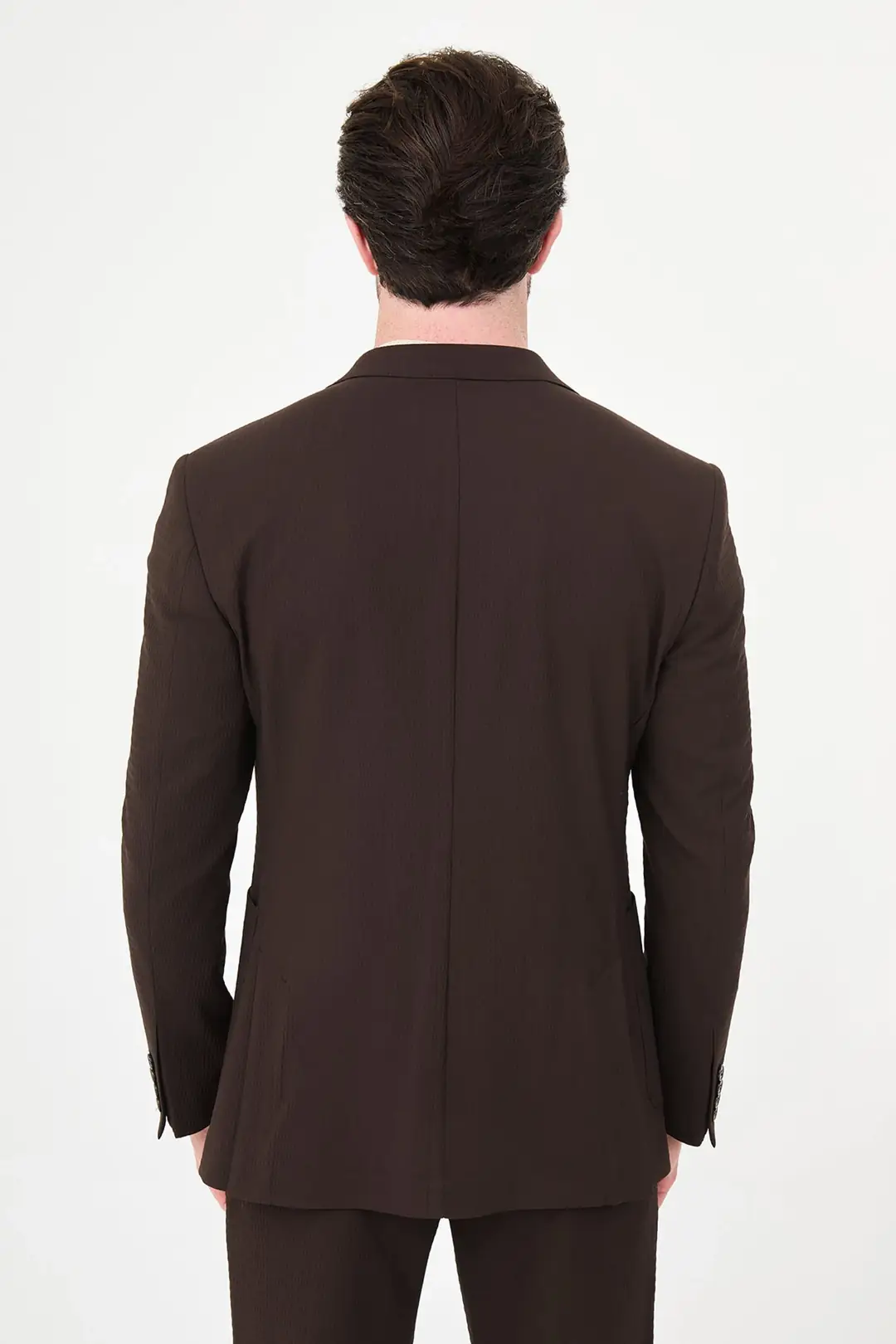 Slim Fit Erkek Mono Yaka Torba Cep Spor Gofre Kumaş Ceket 6
