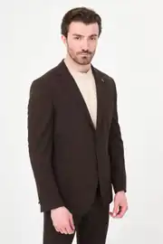 Slim Fit Erkek Mono Yaka Torba Cep Spor Gofre Kumaş Ceket 3