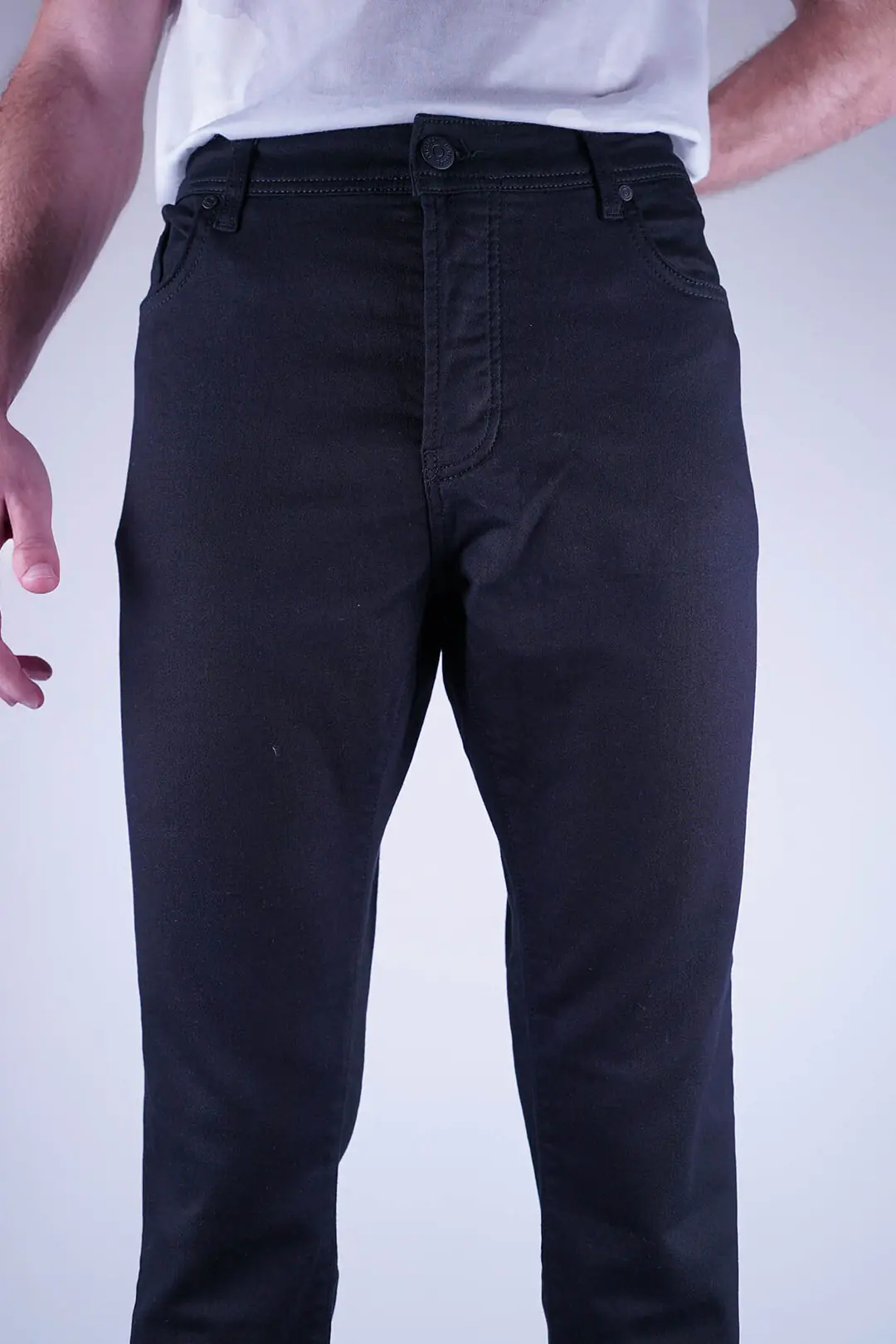 Slim Fit Erkek Beş Cep Düz Kumaş Kot Pantolon 4
