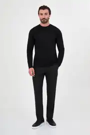 Slim Fit Erkek O Yaka İnce Penye Kumaş Bambu Yumuşak Sweat  2
