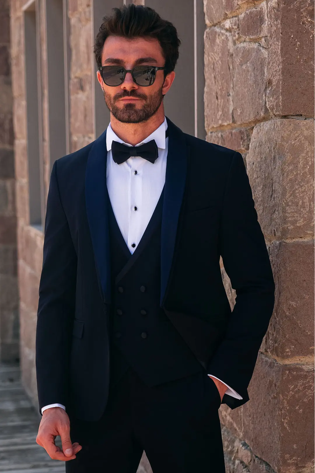 Slim Fit Erkek Şal Yaka Likralı Kumaş  Smokin