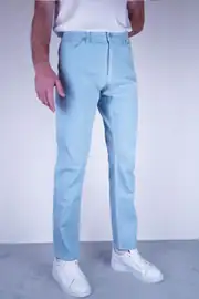 Slim Fit Erkek Düz Kumaş Pamuklu Beş Cep Kot Pantolon 1