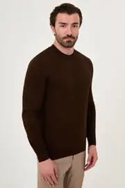 Slim Fit Erkek O Yaka Örme İnce Triko Kazak 2