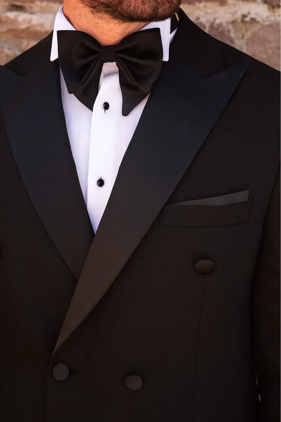 Slim Fit Erkek Kruvaze  Dokulu Kumaş Smokin 5