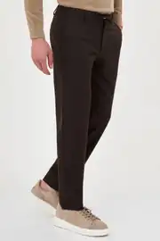 Slim Fit Erkek Yünlü İpli Jogger Lastikli Bel Kışlık Pantolon  4