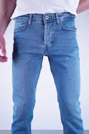 Slim Fit Erkek Taşlamalı Beş Cep Kot Pantolon 4