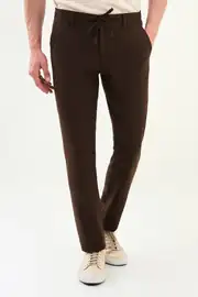 Slim Fit Erkek Likralı Rahat İpli Jogger Pantolon 1