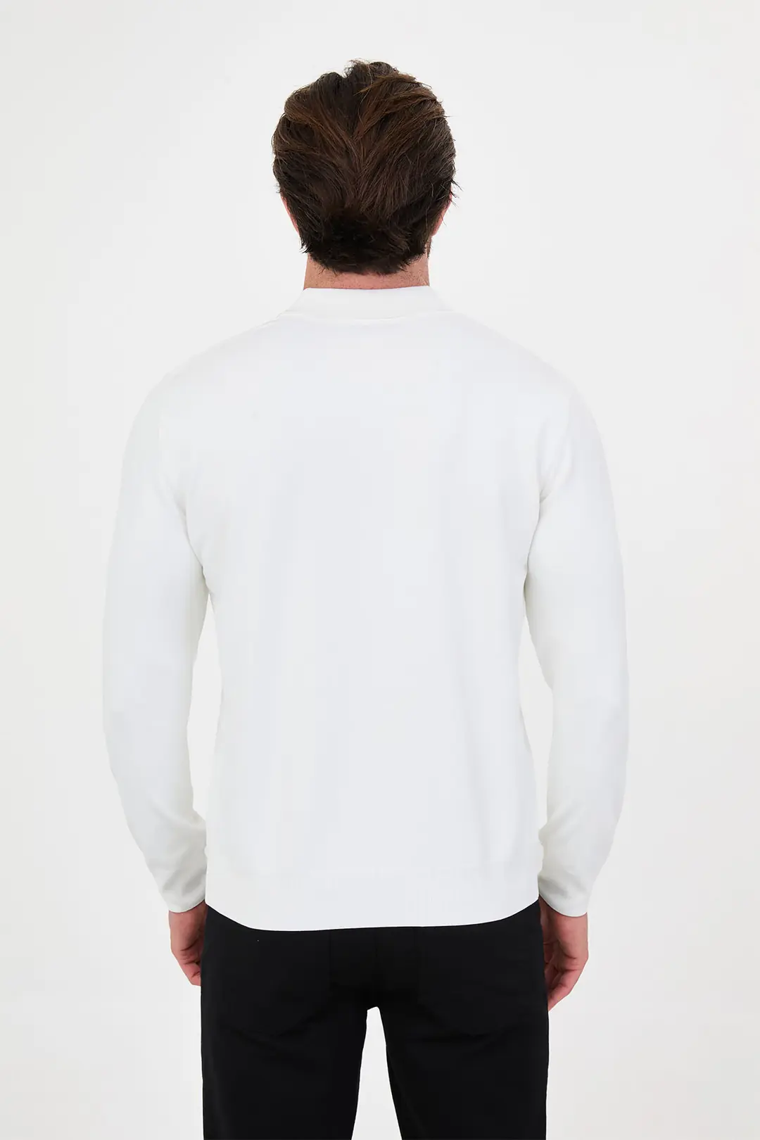 Slim Fit Erkek Polo Yaka Düğmeli Pamuklu Triko  3