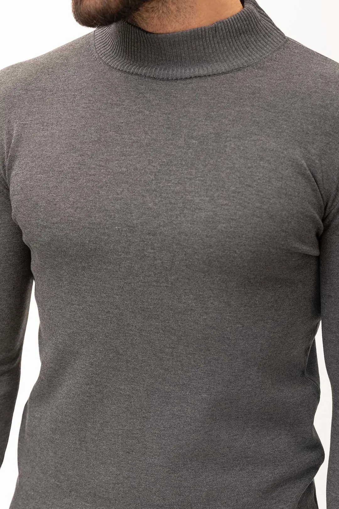 Slim Fit Erkek Yarım Balıkçı Yaka Dokuma Triko Kazak 4